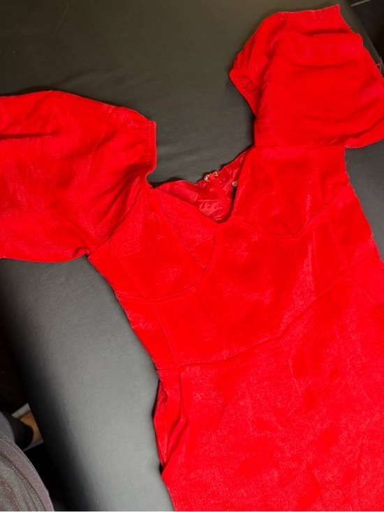 Lost Ink Pants - NWT Red Puff-Sleeve Jumpsuit